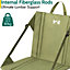Padded Hiking Chair Portable Folding Outdoor Camping Seat with Backrest Trail - Green