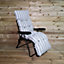 Padded Outdoor Garden Patio Recliner / Sun Lounger with Grey Stripes