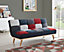 Paddock 3 Seater Patchwork Fabric Red Grey Charcoal Clic Clac Sofabed