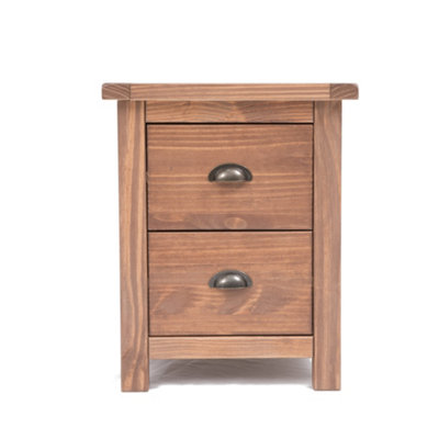 Padua 2 Drawer Bedside Table Brass Cup Handle DIY at B&Q