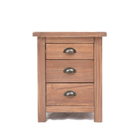 Padua 3 Drawer Bedside Table Brass Cup Handle