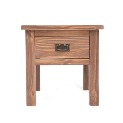 Padua Lacquered 1 Drawer Side Table Brass Drop Handle