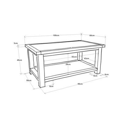 Padua Lacquered Coffee Table with Shelf