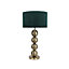 Pagazzi Aila Antique Brass and Forest Green Velvet Shade Table Lamp