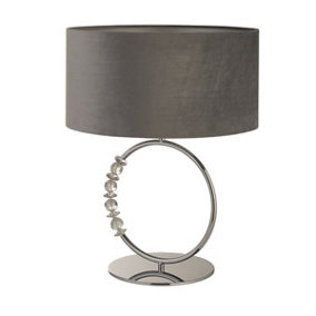 Pagazzi Bianca Polished Chrome & Grey Table Lamp