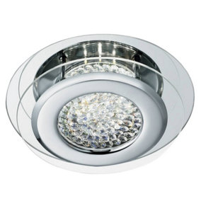 Pagazzi Brianna LED Flush Silver Ceiling Light