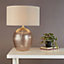 Pagazzi Cantor Amber Glass Base Table Lamp