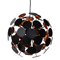 Pagazzi Copperhead 6 Light Black and Copper Sputnik Ceiling Light
