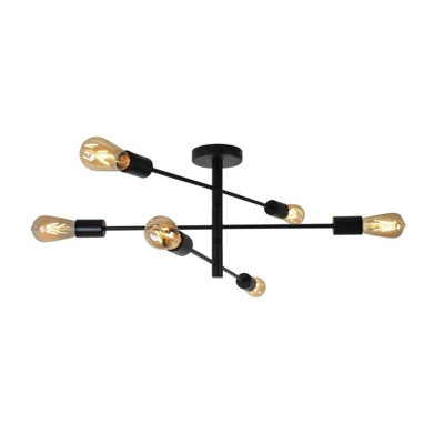 Pagazzi Gosto Black Semi Flush Ceiling Light