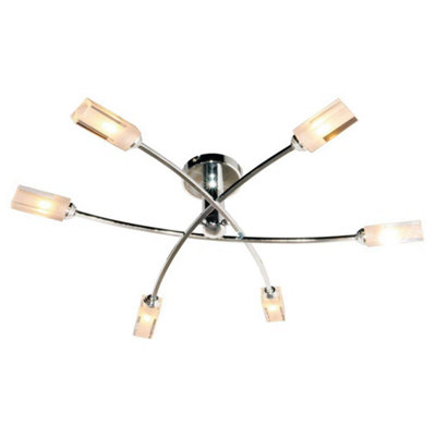 Pagazzi Icarus 6 Light Semi Flush Ceiling Light Polished Chrome