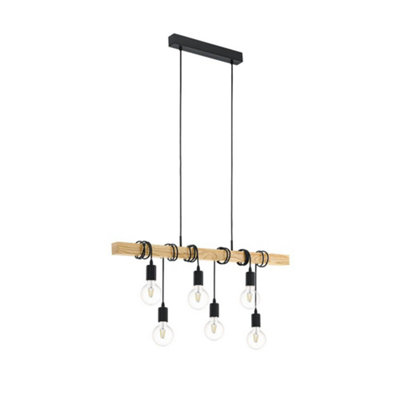 Pagazzi Indre 6 Light Wooden Ceiling Pendant