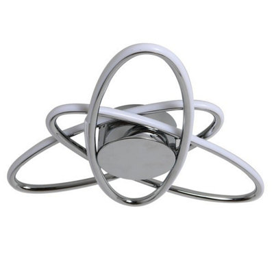 Pagazzi Jaxson LED Flush Polished Chrome Ceiling Light