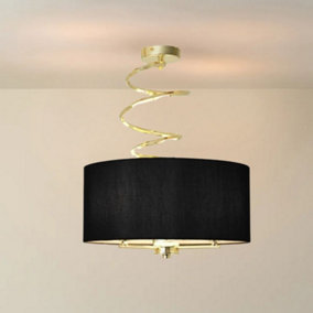 Pagazzi Kasi Polished Brass Semi Flush Ceiling Light