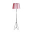 Pagazzi Katya Blush Pink and Polished Chrome 160cm Floor Lamp