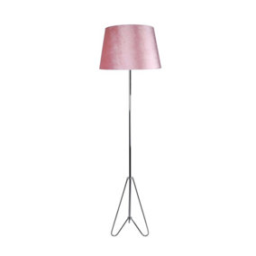 Pagazzi Katya Blush Pink and Polished Chrome 160cm Floor Lamp