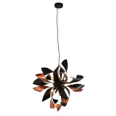 Pagazzi Marten Black & Copper 6 Light Ceiling Pendant