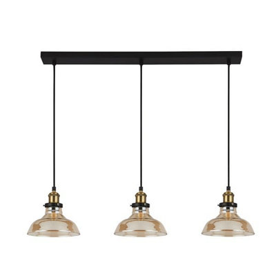 Pagazzi Melina Antique Brass & Amber Ceiling Bar