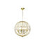 Pagazzi Noemi Polished Brass & Crystal Ceiling Pendant