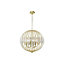 Pagazzi Noemi Polished Brass & Crystal Ceiling Pendant