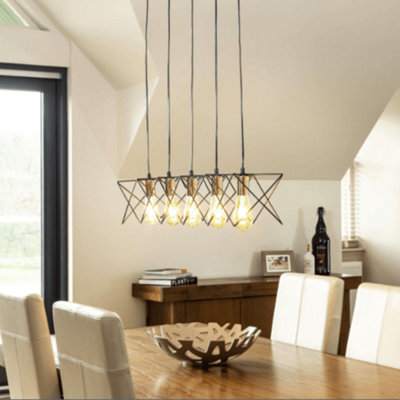 Pagazzi Olson 5 Light Black Multi Pendant Ceiling Light