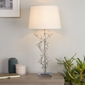 Pagazzi Rosie Chrome & Clear Glass Trim Table Lamp