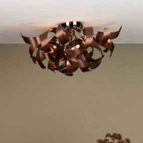 Pagazzi Seren Copper Flush Ceiling Light