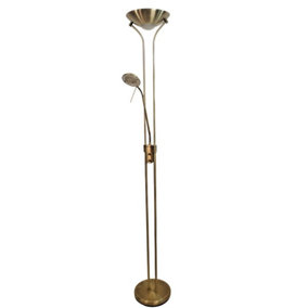 Pagazzi Tiree LED Mother and Child Antique Brass Floor Lamp