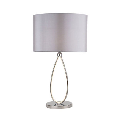 Pagazzi Zabina LED Polished Chrome & Grey Table Lamp