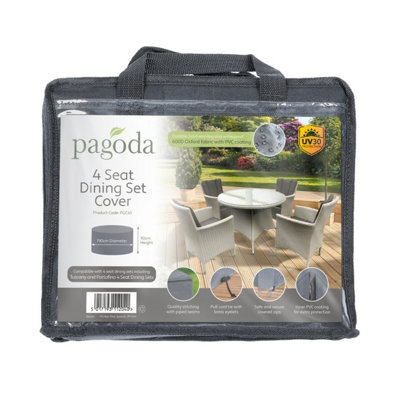 Pagoda Dining Seat Cover (Pack of 4) Grey (90cm x 190cm)