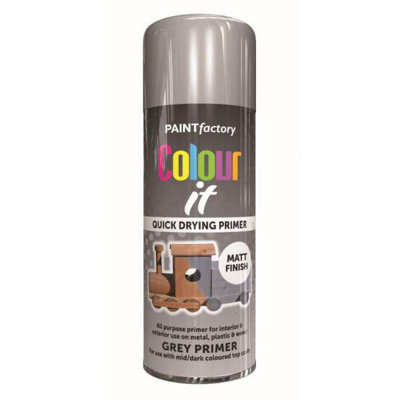 Paint Factory All Purpose Matt Finish Quick Drying Paint Grey Primer