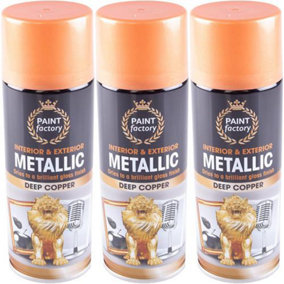Paint Factory All Purpose Metallic Copper, 400 ml (Pack of 3)
