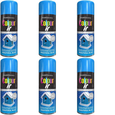 Paint Factory Colour It Quick Drying Paint 400ml Beautiful Blue Gloss