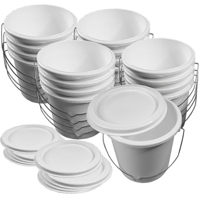 10 X Plastic Paint Kettle 2.5 Litres Painters Bucket Can Decorating Pot