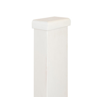 Paint Ready Square Stair Half Newel Post with Cap (H) 1500mm (W) 90mm (D) 43mm