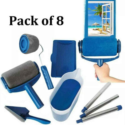 Paint Roller Kit 8PCS, Wall and Ceiling Decorating Tools, Roller Handle ...