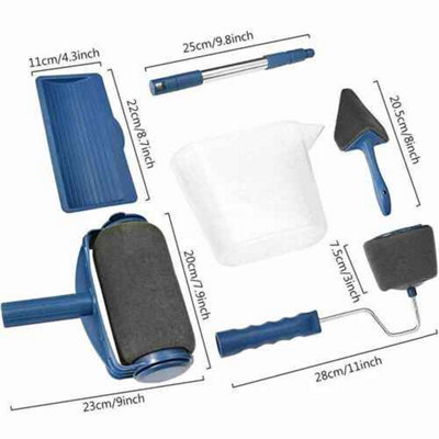 Paint Roller Kit 8PCS, Wall and Ceiling Decorating Tools, Roller Handle ...