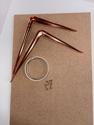 Paintable 18mm thick MDF Shelf Kit Single Unit Copper Brackets FREE ...