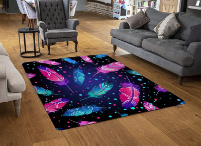 Painted Bird Feathers Special Soft Home Rug