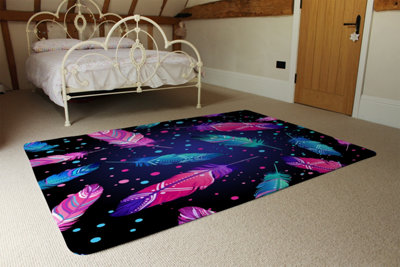 Painted Bird Feathers Special Soft Home Rug