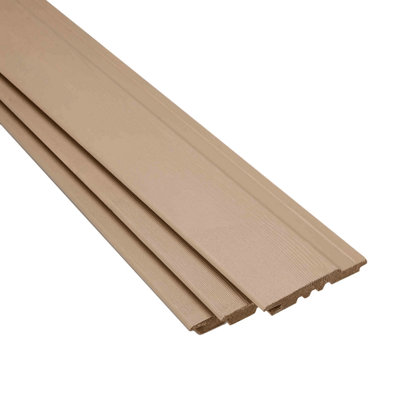 Painted Cladding TG Shiplap Grey Beige Viking (L) 2.4m (W) 146mm (T) 19mm Pack of 6 Pieces (1 bundle)