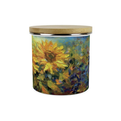 Painted Sunflowers Coffee Storage Canister - Van Gogh Inspired Oil ...