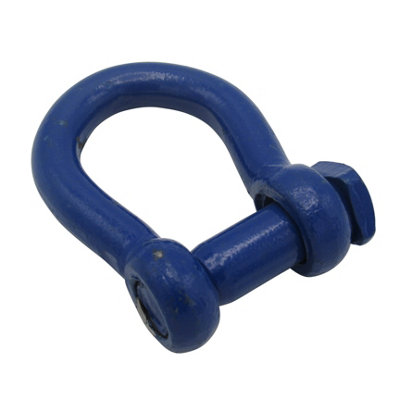 Painted Trawler Bow Shackle Square Head Pin 16MM (Blue Fishing Boat Connector Marine Omega)