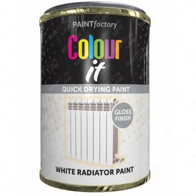 PaintFactory White Gloss Radiator Paint Tin Quick Drying 300ml Painting ...