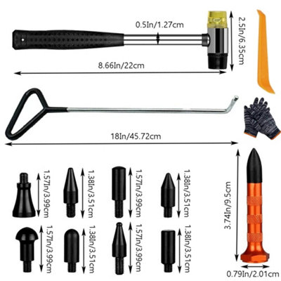 Paintless Dent Repair Kit Auto Dent Removal Tools Car Dent Pullout Rod Set
