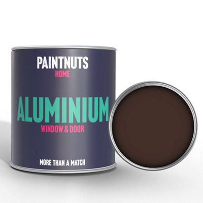 PaintNuts Aluminium Metal Window Door Weatherproof Gloss Paint - Chocolate Brown - 2.5L