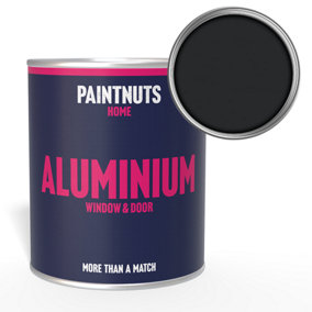 PaintNuts Aluminium Metal Window Door Weatherproof Gloss Paint - Graphite Black - 1L (RAL9011)