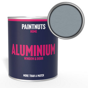PaintNuts Aluminium Metal Window Door Weatherproof Gloss Paint - Silver Grey - 1L (RAL7001)