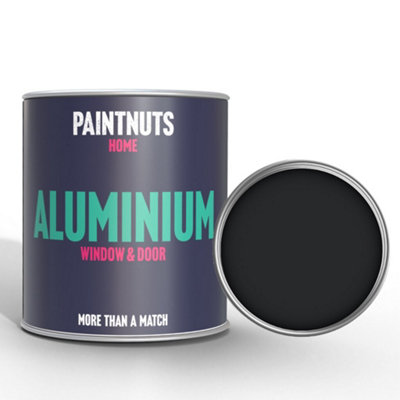 PaintNuts Aluminium Metal Window Door Weatherproof Matt Paint - Graphite Black - 1L