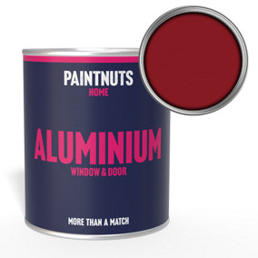 PaintNuts Aluminium Metal Window Door Weatherproof Satin Paint - Ruby Red - 1L (RAL3003)