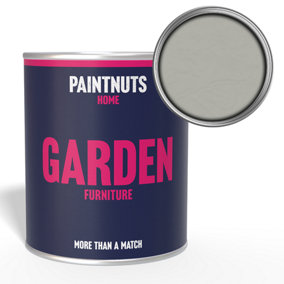 PaintNuts Garden Furniture Fence Shed Table Chairs for Wood Metal & Plastic Weatherproof Gloss Paint - Agate Grey - 2.5L (RAL7038)